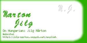 marton jilg business card
